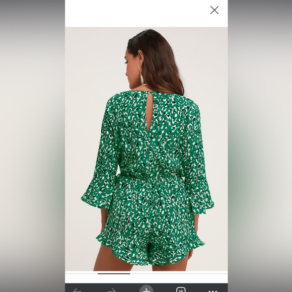 Lulu’s Green and Black Romper (L) - Picture 2 of 2